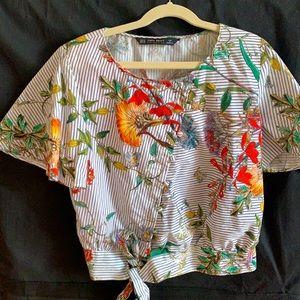 Floral and Striped Top